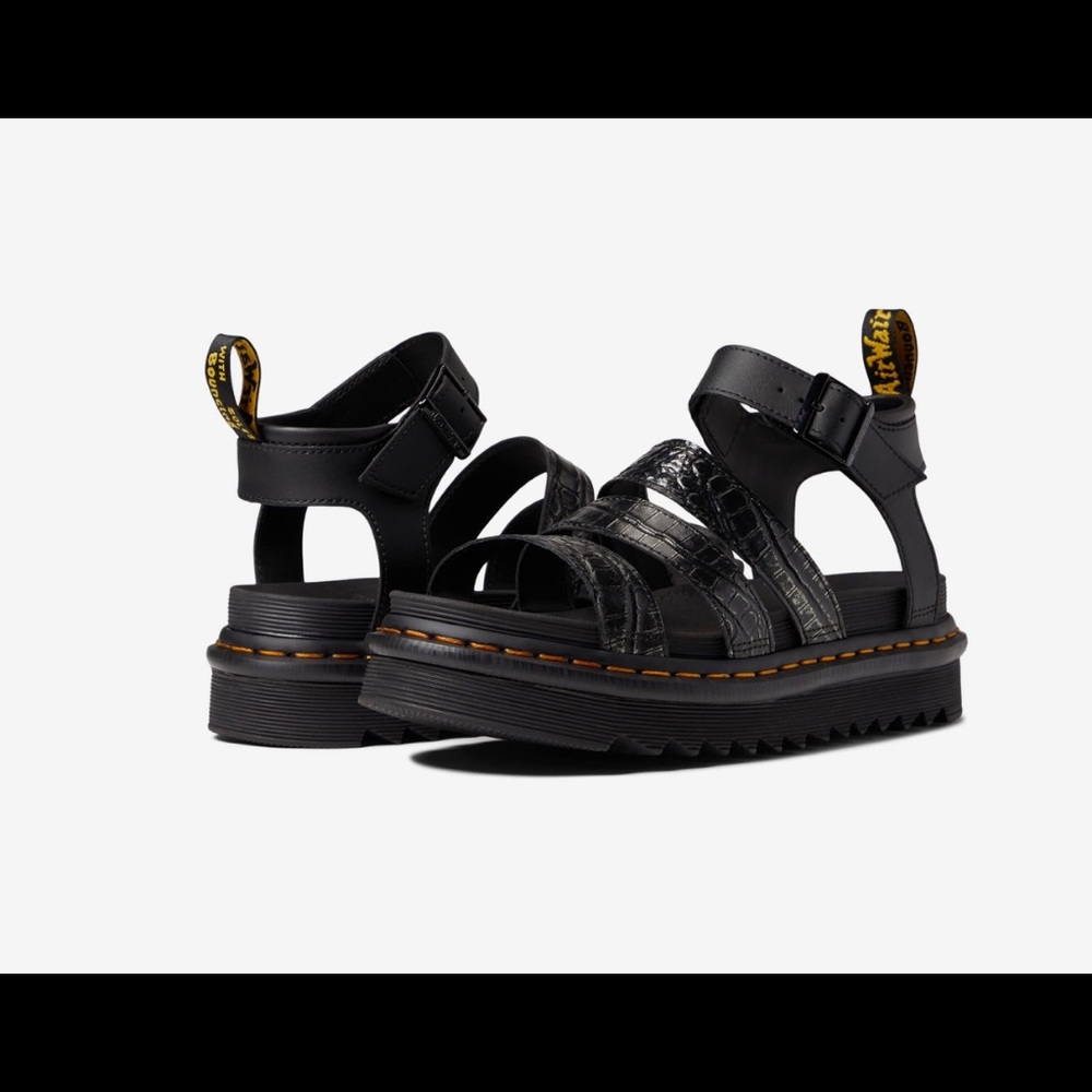 Dr. Martens Women's Blaire Wild Croc Platform Sandals